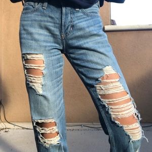Hollister Low Rise Boyfriend Ripped Jeans